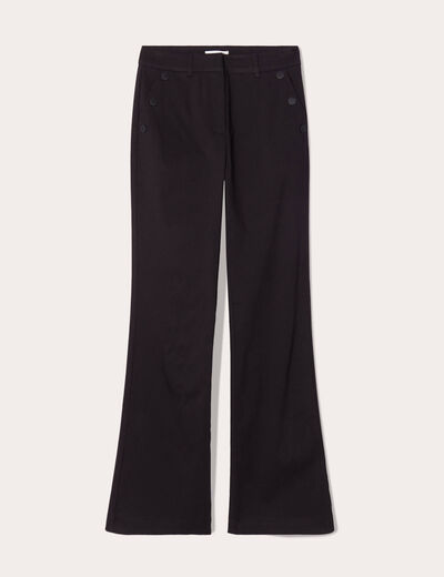 Pantalon bootcut à pont noir femme