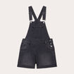 Salopette short en jean denim noir femme