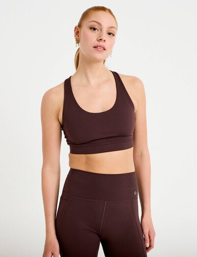 Brassi&egrave;re de sport activewear marron fonc&eacute; femme