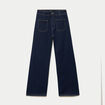 Jean wide leg cropped taille haute denim brut femme