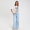 T-shirt en coton manches courtes ecru femme