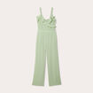 Combinaison pantalon volants vert clair femme