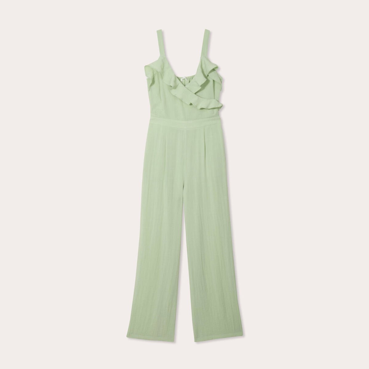 Combinaison pantalon volants vert clair femme