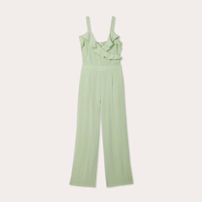 Combinaison pantalon volants vert clair femme