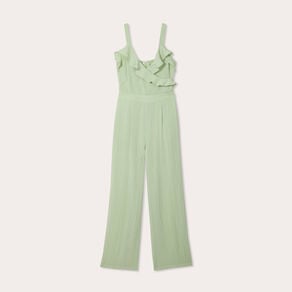 combinaison pantalon volants vert clair femme Combinaison pantalon volants vert clair femme
