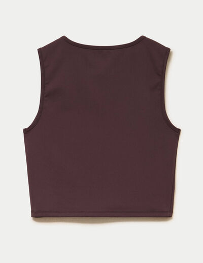 D&eacute;bardeur col rond marron fonc&eacute; femme
