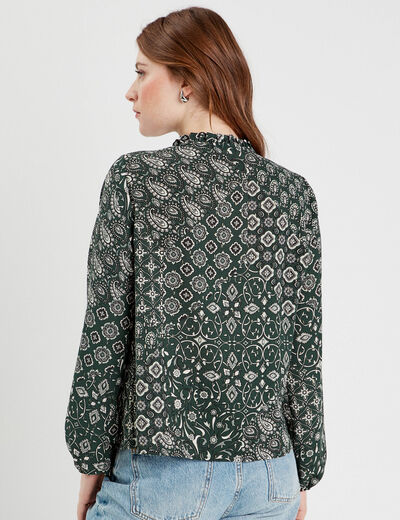 Blouse manches longues vert femme