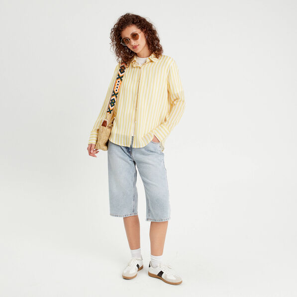 chemise manches longues jaune femme Chemise manches longues jaune femme