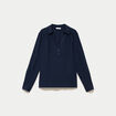 Blouse droite manches longues bleu marine femme