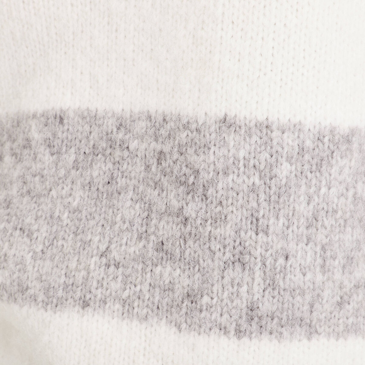 Pull col montant gris clair femme