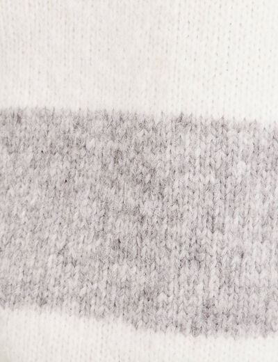 Pull col montant gris clair femme