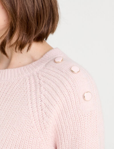 Pull manches longues rose clair femme