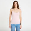 D&eacute;bardeur ajust&eacute; d&eacute;collet&eacute; dentelle rose clair femme
