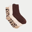 Lot de 3 paires de chaussettes marron fonc&eacute; femme