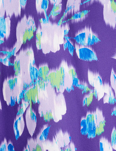 Blouse manches courtes imprimé violet femme