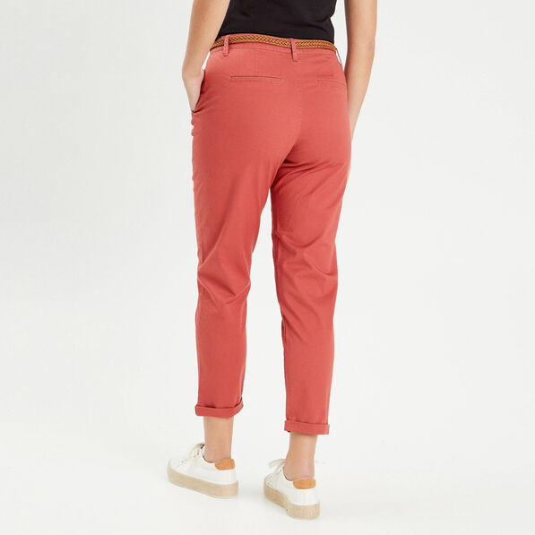 pantalon chino 78eme vieux rose femme Pantalon chino 7/8ème vieux rose femme