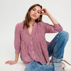 Blouse manches 3/4 bordeaux femme