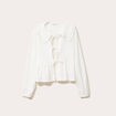 Blouse ajustée manches longues ecru femme