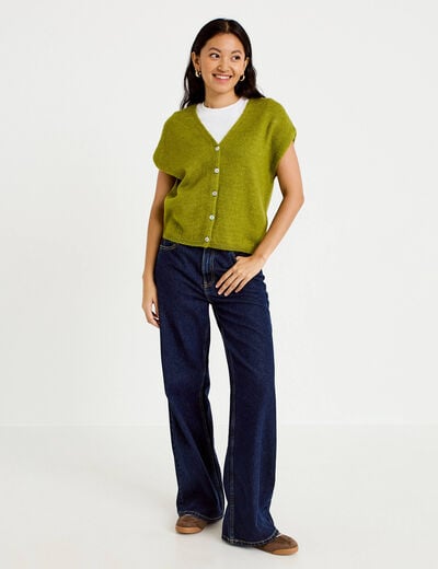 Gilet sans manches vert fonc&eacute; femme