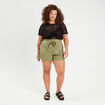 Short droit taille haute vert kaki femme