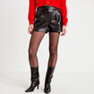 Short en similicuir noir femme