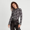 T-shirt manches pagodes gris femme