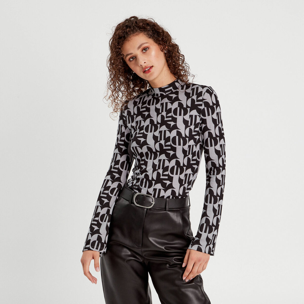 T-shirt manches pagodes gris femme