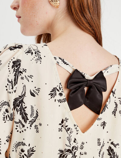 Blouse manches 3/4 blanc femme