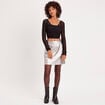 T-shirt dentelle noué noir femme