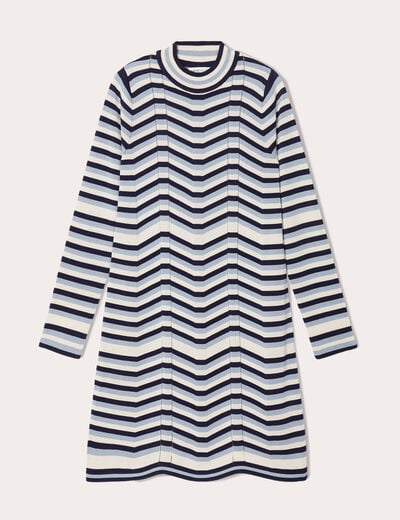 Robe pull évasée blanc femme