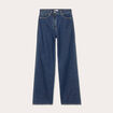 Jeans wide leg taille haute denim brut femme
