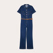 Combinaison pantalon en jean denim brut femme