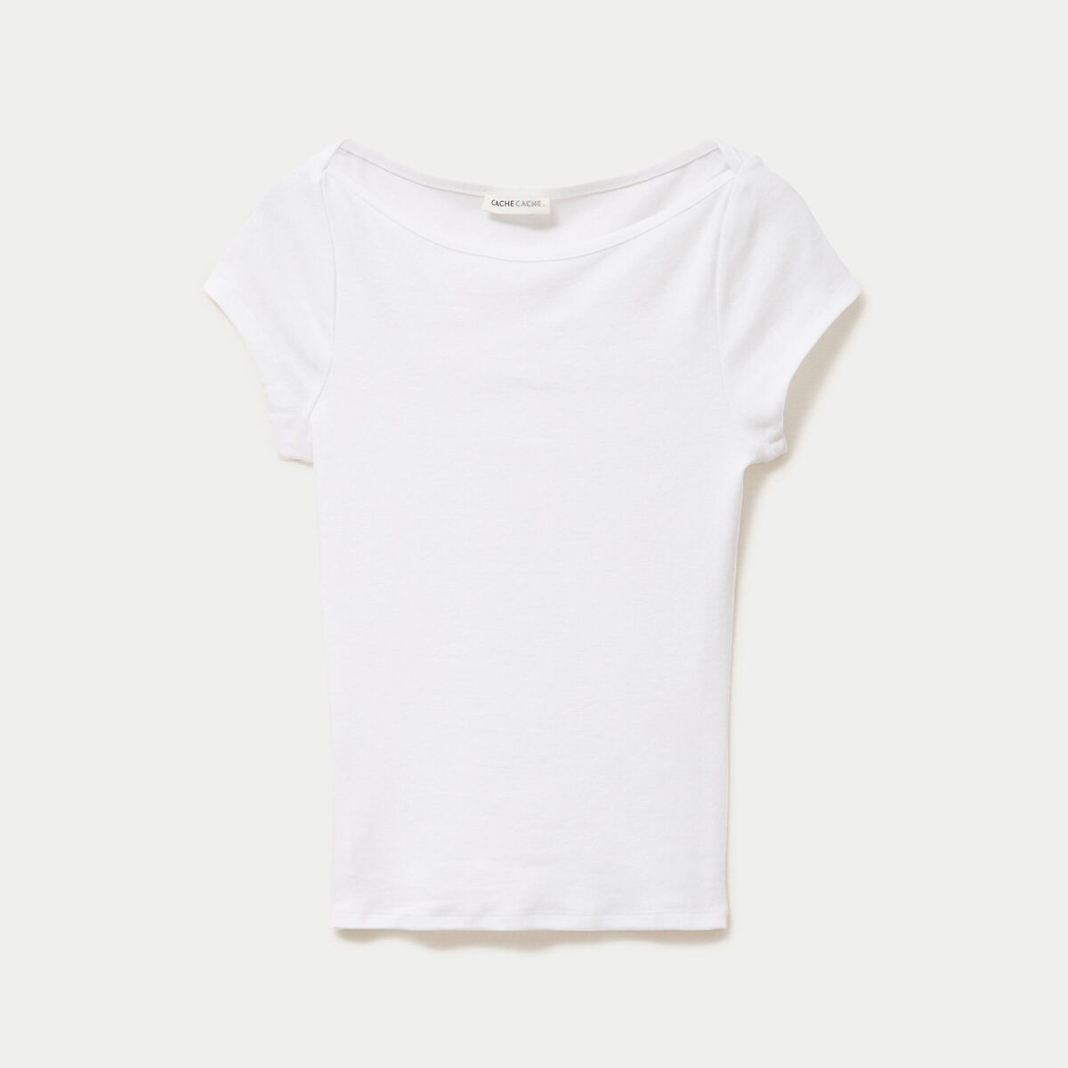 T-shirt ajust&eacute; manches courtes blanc femme
