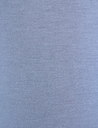 T-shirt uni &agrave; manches longues bleu gris femme