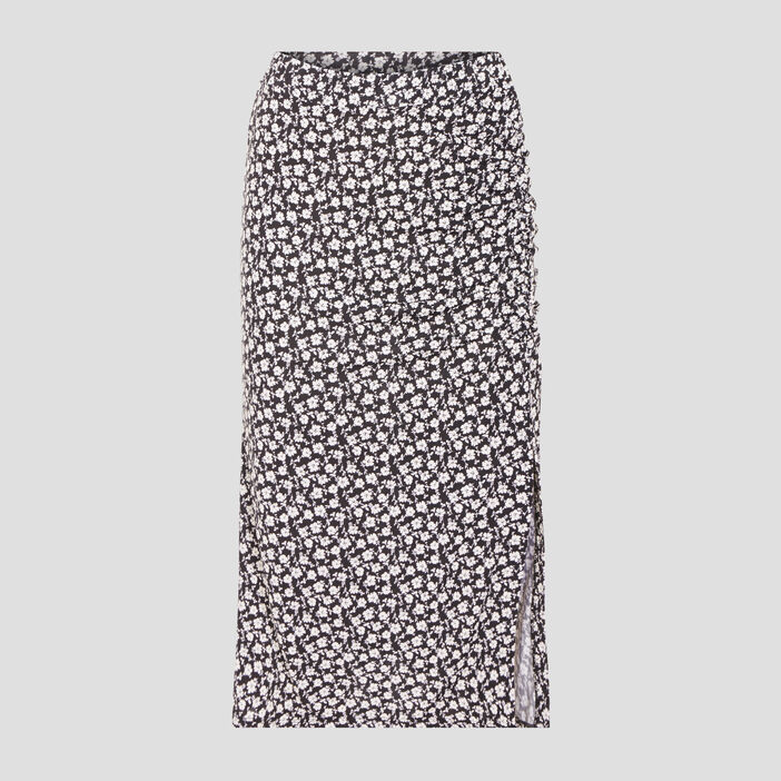 Jupe longue droite noir femme