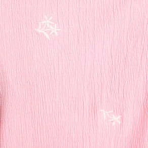 Blouse nouée brodée rose poudrée femme