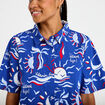 Chemise manches courtes bleu marine femme