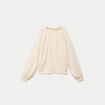 Blouse ample pliss&eacute;e manches longues ecru femme