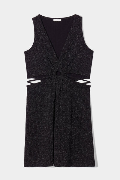 Robe patineuse ouvertures noir femme
