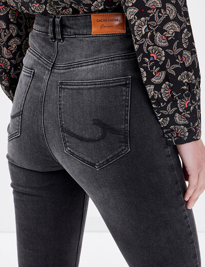 Jeans bootcut taille haute denim noir femme