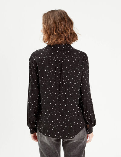 Chemise manches longues noir femme