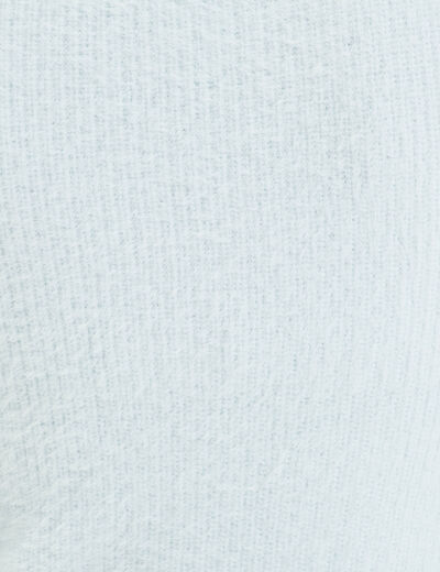Pull manches longues col en V bleu pastel femme