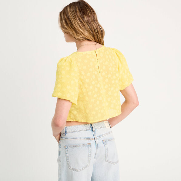 blouse manches courtes jaune pastel femme Blouse manches courtes jaune pastel femme