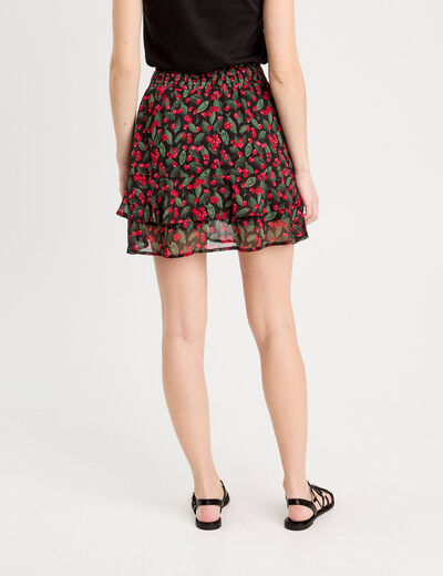Jupe-short patineuse noir femme