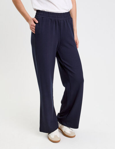 Jegging fluide taille standard bleu marine femme