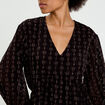 Robe en voile col V noir femme
