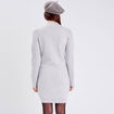 Robe pull droite col montant gris clair femme