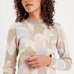 Robe pull droite col montant beige femme