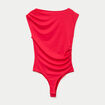 Body ajust&eacute; d&eacute;collet&eacute; sans manches rouge femme