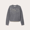 Pull avec perles gris fonc&eacute; femme
